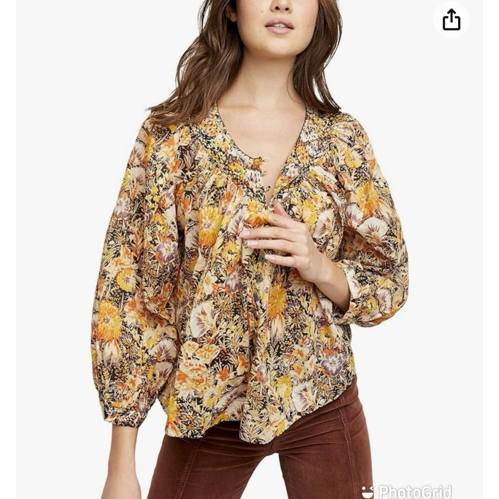 Free People Cool Meadow Blouse